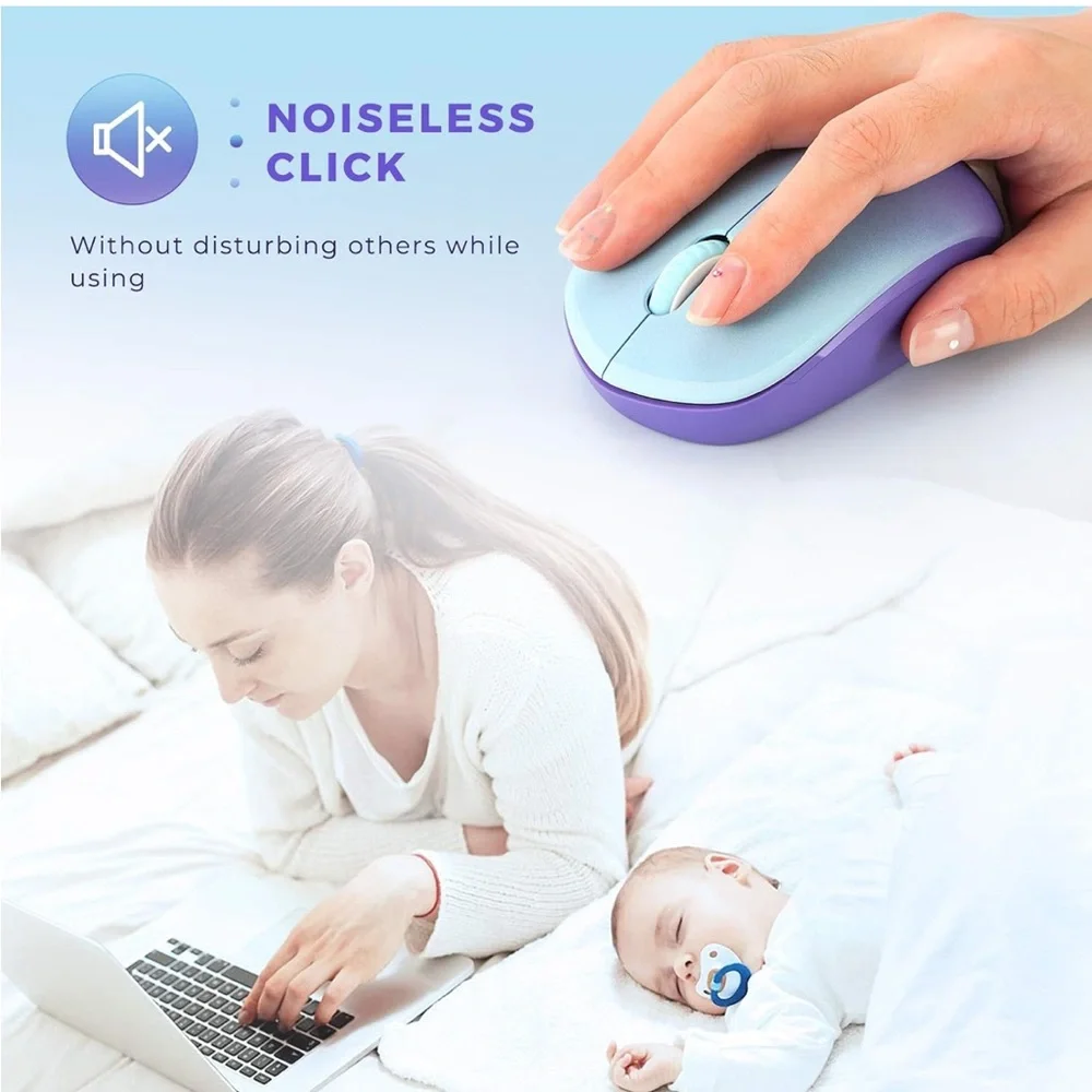 Purple and Blue Wireless Mouse